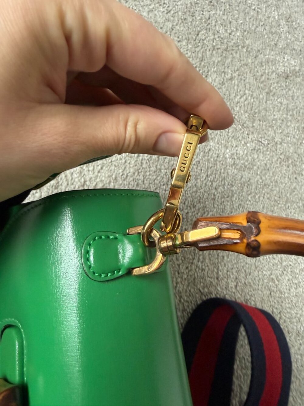 Gucci Bamboo 1947 bag-mini, green - Picture 5 of 11
